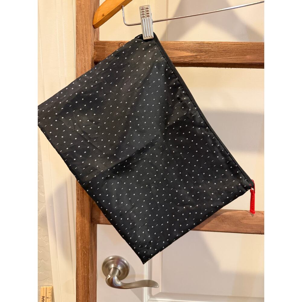 Lululemon black and white with red lining Polka Dot Travel Pouch | limited